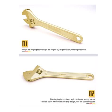 Wedo Non Sparking Adjustable Wrench Spark Free Safety Wrench