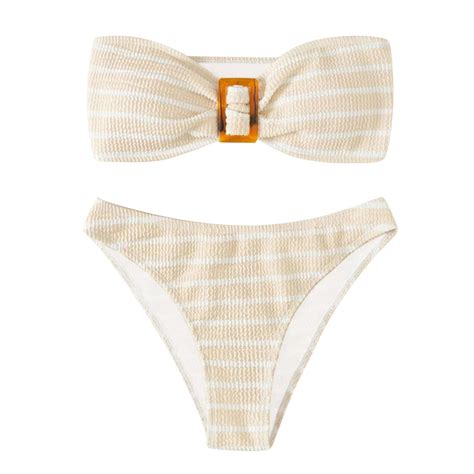 Mklekyy Traje De Ba O Mujer Natacion Women Ribbed Bikini Cutout Swimsuit Swimwear Bodega