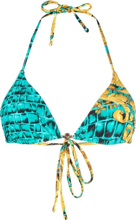Versace Printed Halter Neck Bikini Top ShopStyle Two Piece Swimsuits