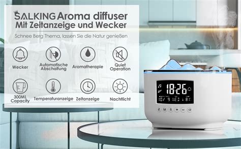 SALKING Aroma Diffuser mit Digitaler Wecker 300ML Diffusor für