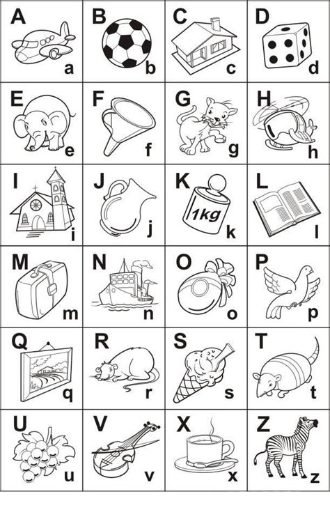 Desenhos Para Colorir Alfabetização - Desenhos para Colorir pintar e imprimir | Alfabeto ilustrado para ...