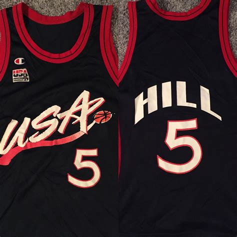 Vintage Mens Usa Dream Team Grant Hill Basketball Nba Olympics