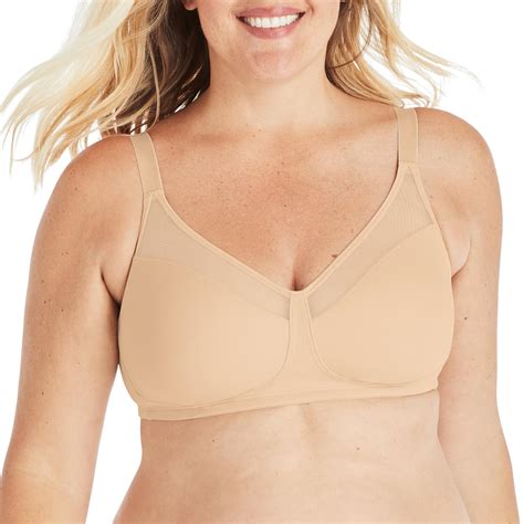 PLAYTEX Womens Hour Smoothing Wirefree Us Minimizer Bra Nude
