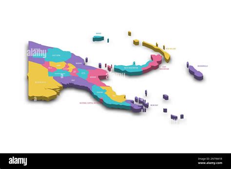 Papua New Guinea Political Map Of Administrative Divisions Provinces