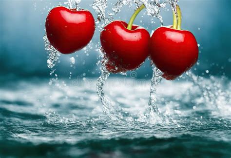 Cherries Splashed With Water Captures The Beauty Of Slow Motion