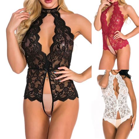 Body Feminino De Lingerie Er Tica Feminina Sexy Rendado Oco Apertado Arquivo Aberto Shopee Brasil