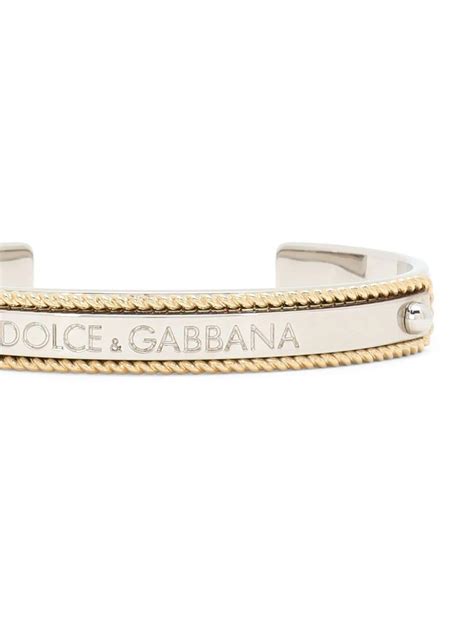 Dolce Gabbana Marina Armspange Mit Logo Gravur In Nude Modesens