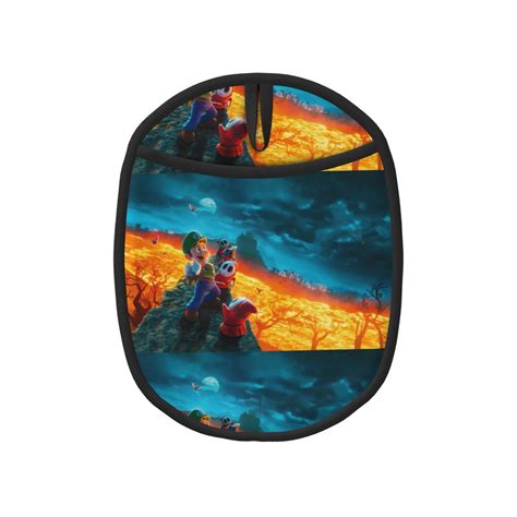 Luyuia Mario Print Silicone Pot Holders And Oven Mitts Heat Resistant Hot Pads With Pockets