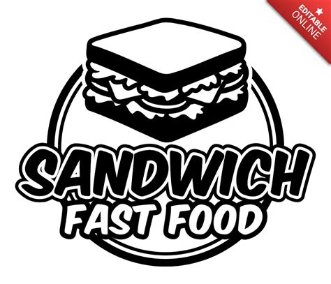 Sandwich Shop Logo Design Template Black | Free Design Template