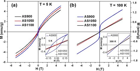 Field Dependence Magnetization MH Loop Measured At A 5 K And B 100 K