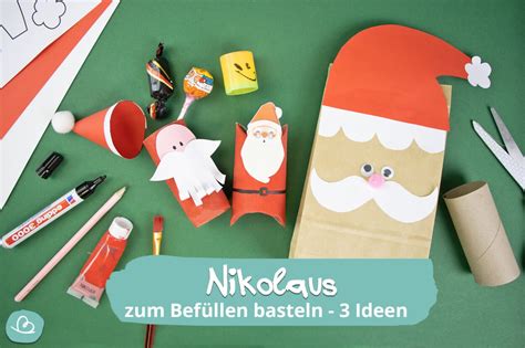 Nikolaus basteln zum Befüllen 3 einfache Ideen Wunderbunt de