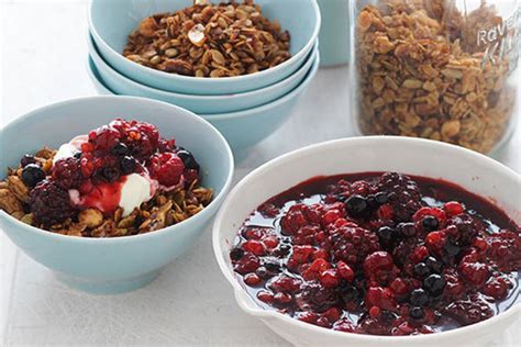 Mixed Berry Compote With Maple Syrup Granola Creative Gourmet