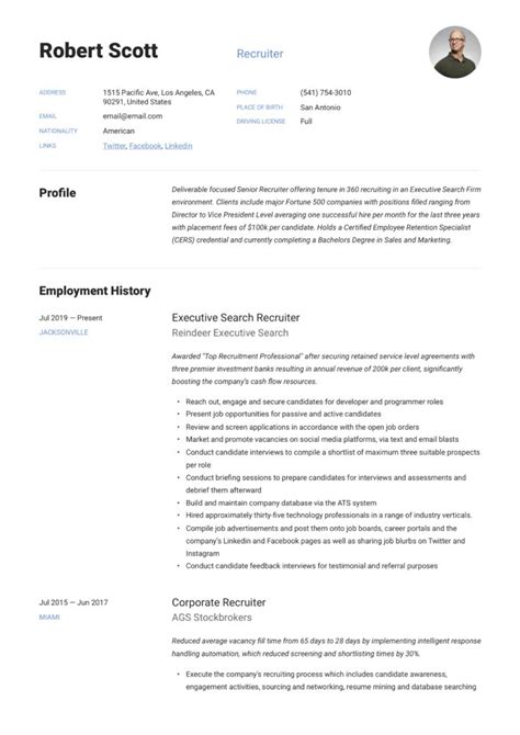 Recruiter Resume And Writing Guide 22 Examples