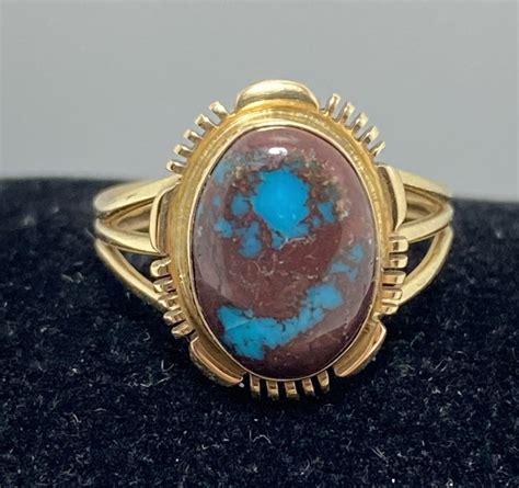 Sold Price Bisbee 14k Solid Gold Turquoise Ring Invalid Date Edt