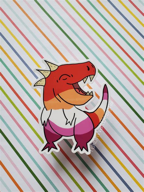 Lesbian Pride Dino Dinosaur Vinyl Sticker Decal Pride Etsy