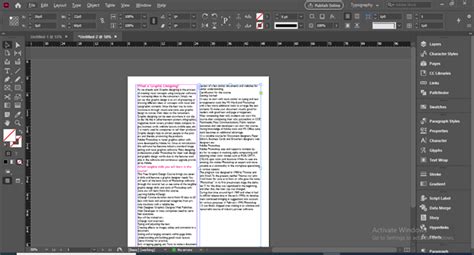 how to make columns in indesign