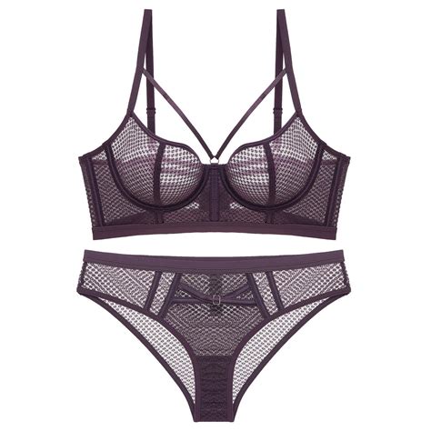 Pieces Mesh Mature Erotic Bra Panty Transparent Women Lace Sexy Lingerie Underwear And