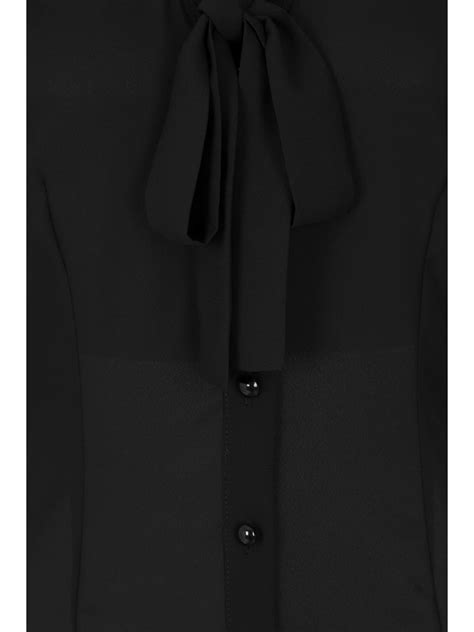 Banned Retro S Perfect Pussy Bow Vintage Bell Sleeve Blouse Black