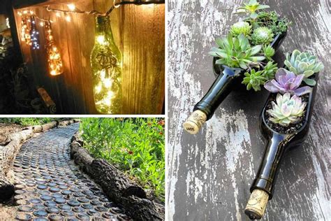 Décorer le jardin avec des bouteilles en verre de nombreuses idées