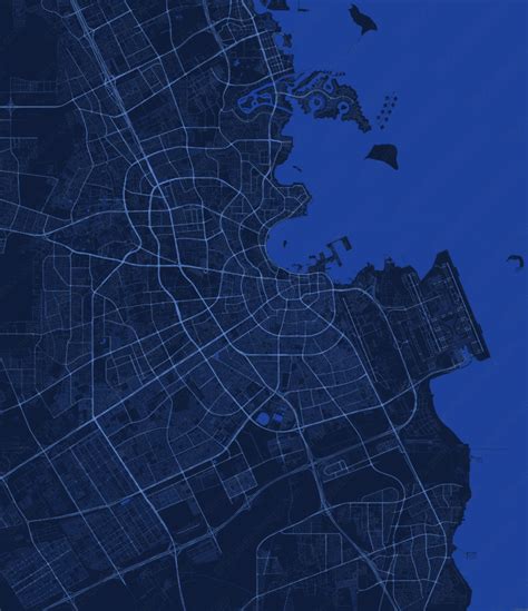 Doha Dark Blue Vector Map Boundless Maps