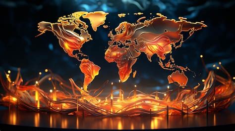 Premium Photo | World on fire map HD wallpaper photographic image