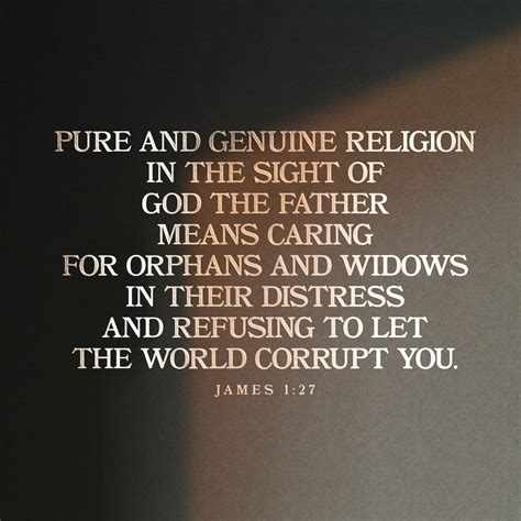 James 1:27 Pure religion and undefiled before God and the Father is