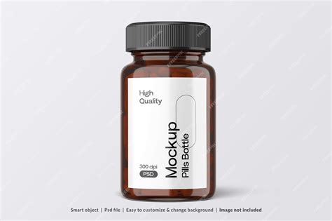Premium Psd High Quality Brown Pills Bottle Mockup
