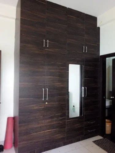 Brown Wooden Modular Designer Wardrobe Features Termite Free