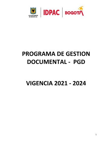 Pdf Programa De Gestion Documental Pgd Vigencia Dokumen Tips