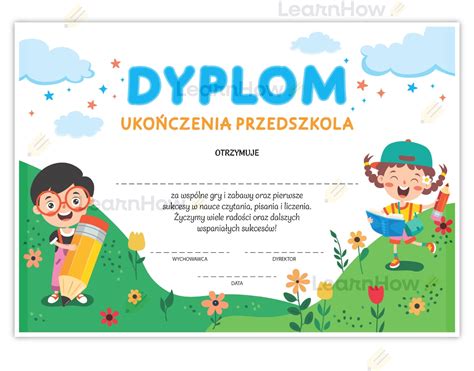 Dyplom Uko Czenia Przedszkola Ch Opiec Learnhow Pl