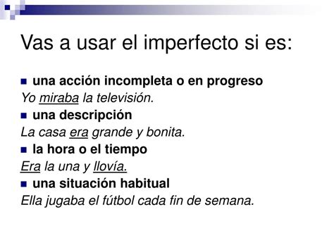 PPT El pretérito o el imperfecto PowerPoint Presentation free