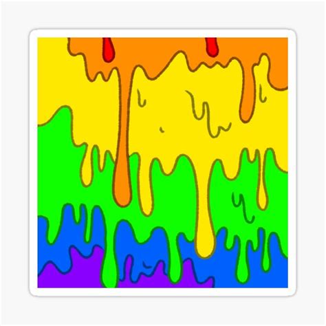 Gay Dripping Pride Flag Sticker For Sale By CactiShop Redbubble