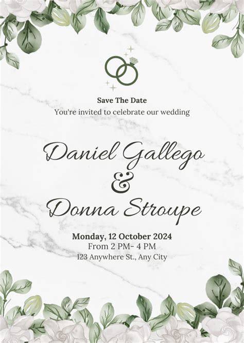 Page 2 Free Customizable Virtual Wedding Invitation Templates Canva