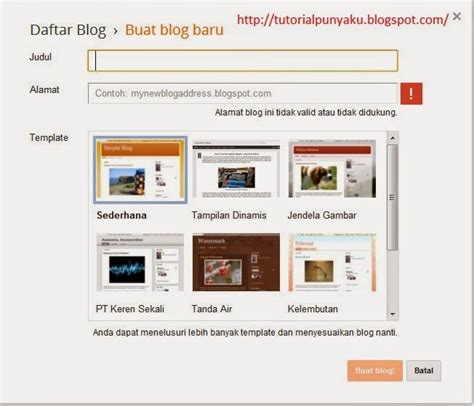 Lalu Pilih Buat Blog Judul Tema Web Kita Tentang Apa Alamat Link