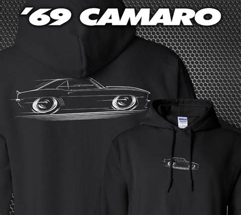 1969 Chevy Camaro Hoodie 69 Ss Chevrolet Silhouette Art Etsy