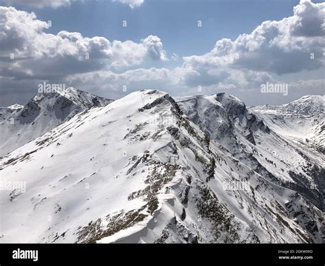 A Winter Hiking Day On Visocica Mountain Drstva Peak Bosnia Stock