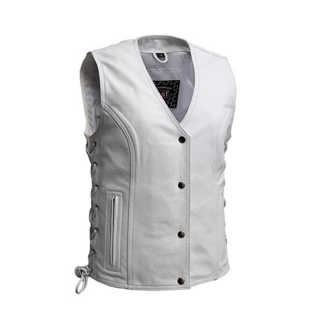 FirstMFG Beryl Motorcycle Drum Dye Naked Cowhide Leather Vest