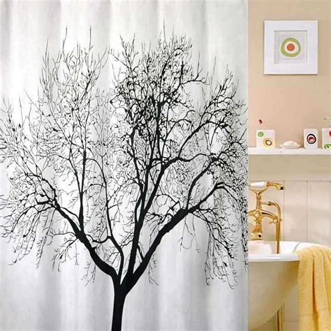 Waterproof Fabric Shower Curtain Tree Design 25 Main Street