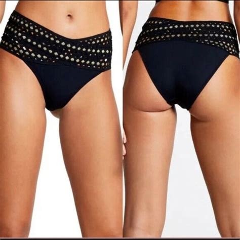 River Island Resort Elastic Wrap Bikini Brief Black G Gem