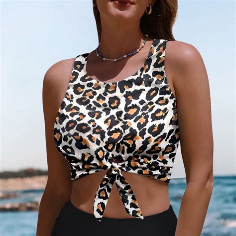 Fayshow0 Bikinis Tops Plus Size For Women Female Sexy Solid Color Swimsuit Slim Swimsuit Bikini