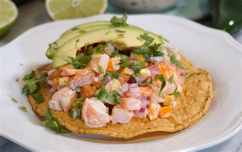 Savor The Vibrant Flavors Of Ceviche De Camaron Tostadas A Culinary