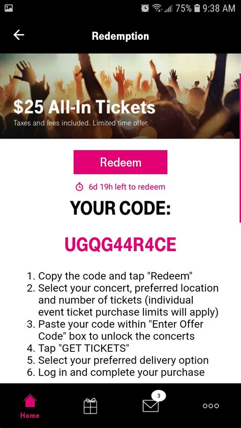 Live Nation Code R SingleUseCodes