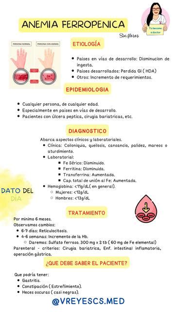 Flashcard Anemia Ferrop Nica Valeria Sofia Reyes Castro Udocz