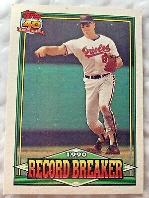 Topps Cal Ripken Baseball Card Hof Orioles Record Breaker Nm Mt