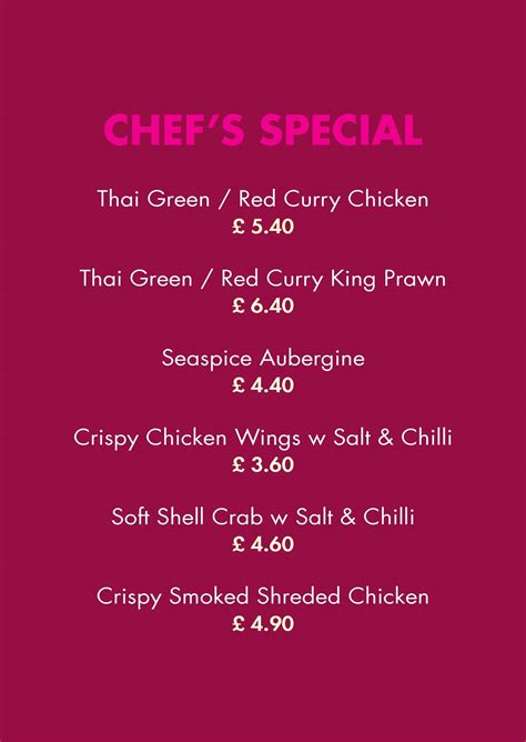 Menu at Surbiton Chinese Takeaway fast food, Surbiton