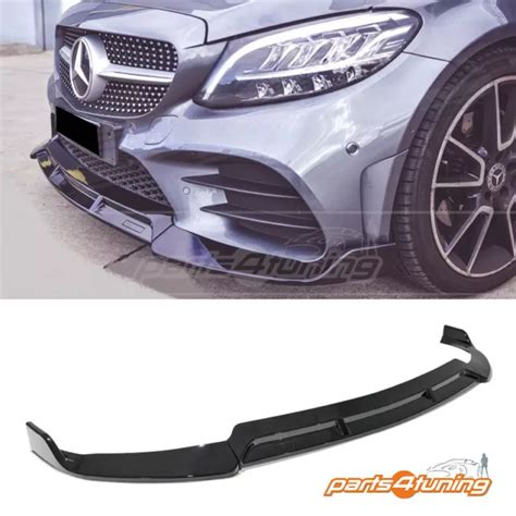 Mercedes Benz C Class W205 2018 2021 Amg Front Bumper Spoiler Abs Gloss