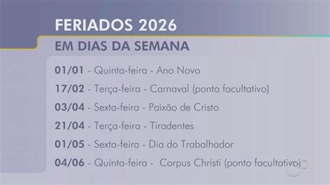 Qual O Próximo Feriado Prolongado - Vídeo: Calendário de 2026 promete muitos feriados prolongados e ...