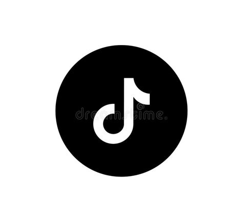 Tiktok Icon, Tiktok Logo, Tiktok Logo Black and White Color Editorial