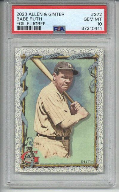 2023 Topps Allen Ginter Babe Ruth 372 Foil Filigree For Sale Online EBay