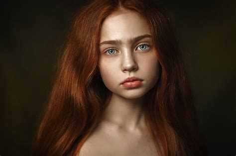 Women Redhead Simple Background Portrait Face HD Wallpaper Rare